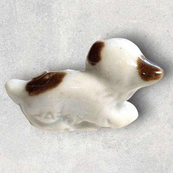 Vintage Japan Miniature Bulldog & Cat Figurines Pair Porcelain MCM Cute Animals - Picture 7 of 13